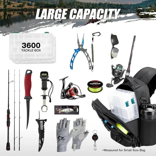 Miniatura 6 de Piscifun Travel X - Bolsa de almacenamiento de pesca resistente al agua para hombres y mujeres, mochila multifuncional de almacenamiento de aparejos