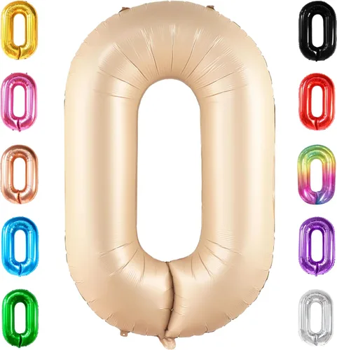 Miniatura 182 de Globo gigante plateado del número 0 de 40 pulgadas – Globo Mylar del número 0 Globo plateado 0 para decoraciones de fiesta Globo plateado