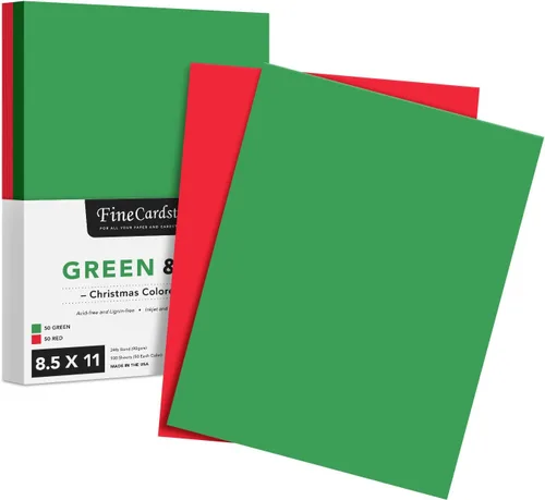 Papel de colores navideños: perfecto para artes y manualidades de Navidad y Año Nuevo, invitaciones y anuncios de fiesta, enlace de 24 libras, texto