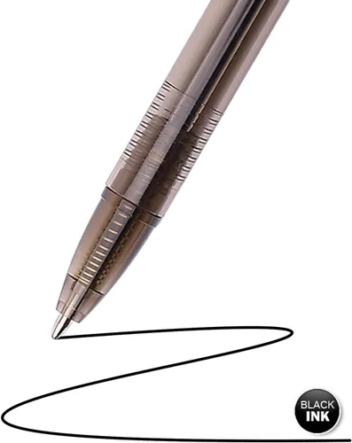 Miniatura 4 de Paquete de 60 bolígrafos negros a granel – Bolígrafos negros de 0.039 in de escritura suave con barril translúcido, bolígrafos confiables a granel