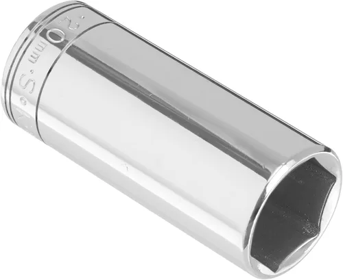 SK Professional Tools 8420 - Enchufe métrico cromado profundo de 6 puntos, 0.787 in, acero forjado en frío con acabado SuperKrome, fabricado en