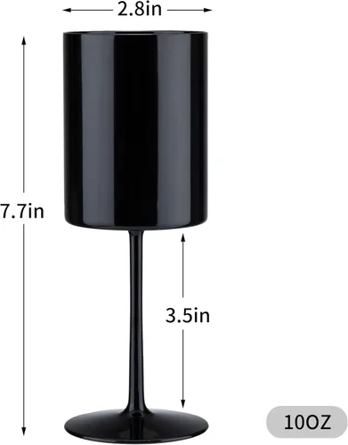 Miniatura 6 de Paquete de 12 copas de vino de plástico de 10 onzas, grandes y reutilizables, copas de champán vintage con tallo, vasos acrílicos inastillables