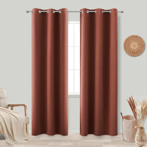 Miniatura 22 de Cortinas opacas de 72 pulgadas extra anchas para dormitorio, puerta corrediza de vidrio y patio, 2 paneles con ojales para oscurecer ventana grande