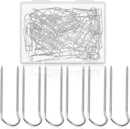 100 horquillas en forma de U para acolchar, costura, doble bloqueo, pasadores rectos de acero inoxidable de 0.9 pulgadas, metal de 0.9 pulgadas,