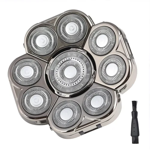 Miniatura 13 de Cabezal de repuesto para afeitadora eléctrica, 8 cabezales para hombres calvos, compatible con húmedo y seco, impermeable, 8D black3