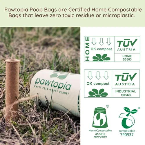 Miniatura 6 de Pawtria Certified Home - Bolsas compostables para excrementos de perro (120), bolsas para excrementos de perros, arena para gatos, almidones