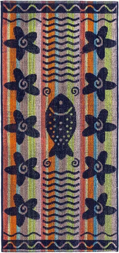 Miniatura 4 de Ipanema - Toalla de playa de viaje jacquard de rizo de 30 x 60 pulgadas, diseños surtidos, delfín, conchas marinas, peces, vela, 100% algodón