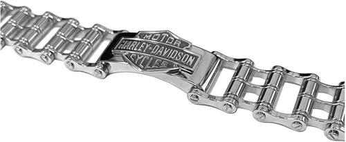 Miniatura 2 de Harley-Davidson Mens Bar & Shield Emblem Bike Chain Steel Bracelet HSB0146