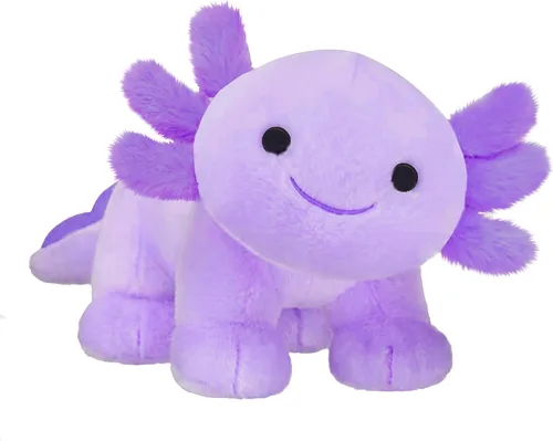 Axolotl de Felpa, Suaves y Lindas Peluches de Ajolote, Muñecas de Peluche Kawaii para Niños, Regalo para Niñas y Niños (Morado)