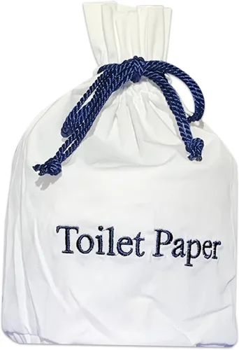 Miniatura 15 de Funda para rollo de papel higiénico – 9 x 5.5 pulgadas reutilizable de algodón con cierre de cordón, bolsa decorativa de papel higiénico de baño