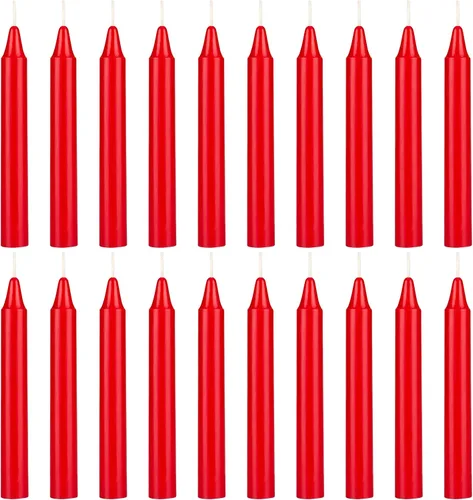 Miniatura 41 de SRG 40 mini velas cónicas color azul claro sin perfume, 4 pulgadas de alto x 1/2 pulgada de diámetro, ideal para lanzar campanadas, rituales