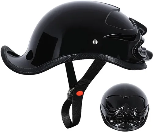 Miniatura 8 de Half-Shell - Casco de motocicleta, casco de motocicleta con cara abierta, certificación ECE/DOT, medio casco, M (57 ~ 22.8 in)