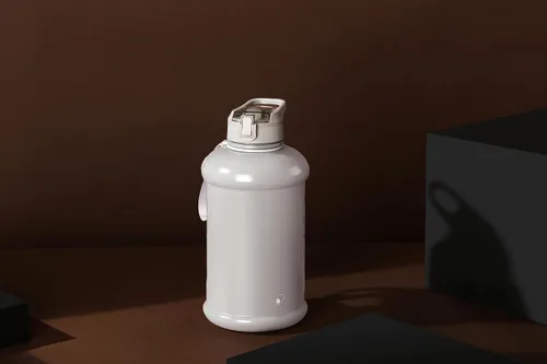 Miniatura 3 de H2O Capsule INSPO Botella de agua de medio galón con marcador de tiempo y popote. Motivacional seguidor de hidratación. Jarra grande sin BPA, segura