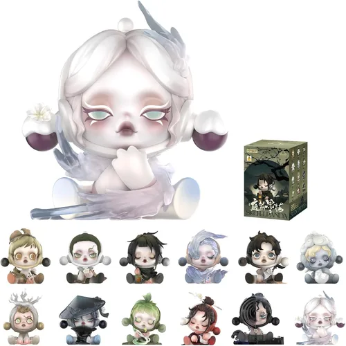 POP MART SKULLPANDA - Figuras de la serie The Ink Plum Blossom, figuras de caja ciega de SKULLPANDA, figuras de acción de diseño aleatorio, juguetes