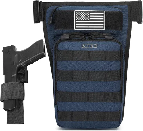 Miniatura 9 de Bolsa táctica de motocicleta para muslo, pierna caída, con funda para pistola de fuego para armas de fuego, para hombres, caza, campo de tiro, 3