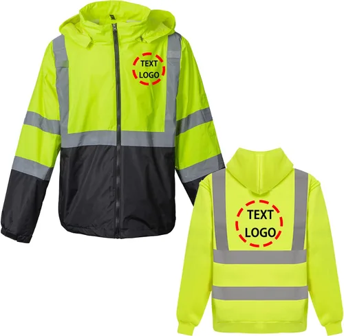 Miniatura 7 de Chaqueta reflectante de seguridad de alta visibilidad para hombres Hi Vis chaquetas de construcción Amarillo