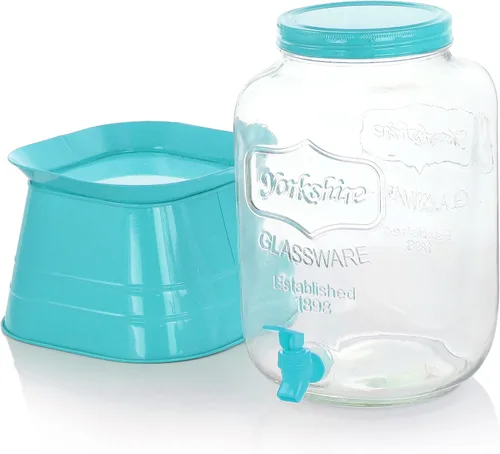 Miniatura 3 de Gibson Home Chiara Blue - Dispensador Mason de 2 GL, tapa y base de metal