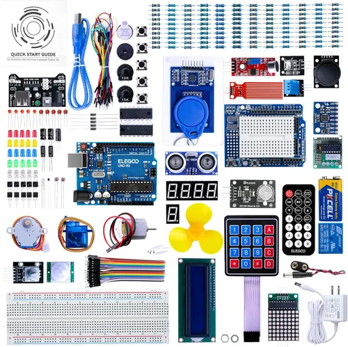 Kit inicial completo para Arduino Uno R3 con tutorial (63 artículos) de Elegoo