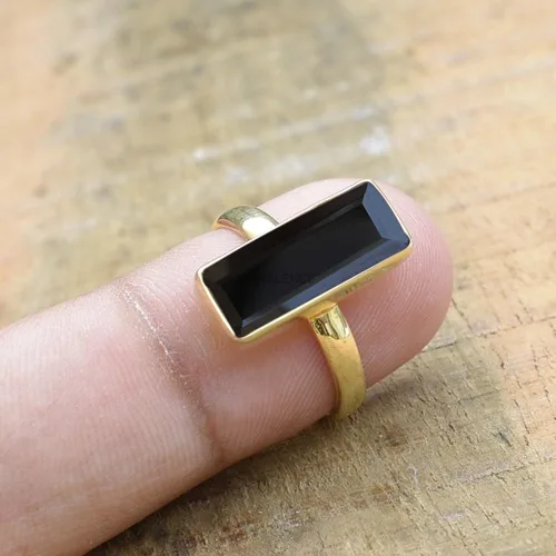 Miniatura 20 de Anillo de plata de ley maciza superpuesta de oro amarillo de 18 quilates para mujer, anillo de compromiso de plata esterlina, juego de bisel