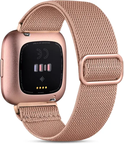 Miniatura 19 de Correa elástica compatible con correas de reloj Fitbit Versa, correa deportiva de nailon suave y transpirable de repuesto para mujeres y hombres