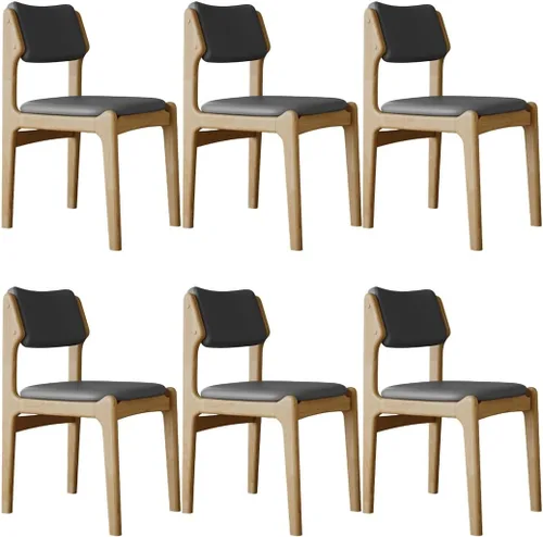 Miniatura 51 de YVYKFZD Wooden Dining Chairs Set, Leather Dining Room Chair with Back, Upholstered Kitchen Chairs, Armless Living Room Chair, for Bedroom Offices