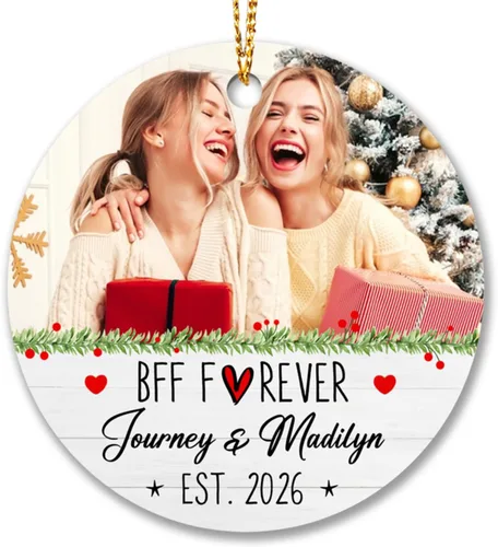Miniatura 14 de Adornos de Navidad personalizados 2025 para amigas, regalos de adorno para la decoración del árbol de Navidad, regalo personalizado de Navidad