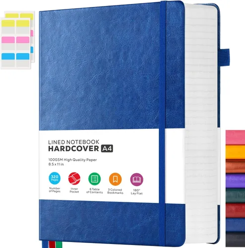 Miniatura 15 de FOCUS DAY Cuaderno de Cuero con Páginas Rayadas, 320 Páginas Cuaderno de Tapa Dura para Escribir y Tomar Notas para Mujeres y Hombres, B5