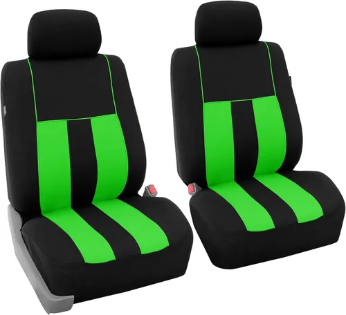 Miniatura 22 de FH Group - Juego completo de fundas para asientos de auto con rayas llamativas, ajuste universal para asientos delanteros de respaldo bajo, Verde