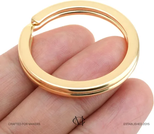 Miniatura 2 de CRAFTMEMORE Llaveros de calidad, anillos planos de metal para llaves de automóvil, accesorios de bricolaje, artesanía en cuero, 10 piezas VTKR