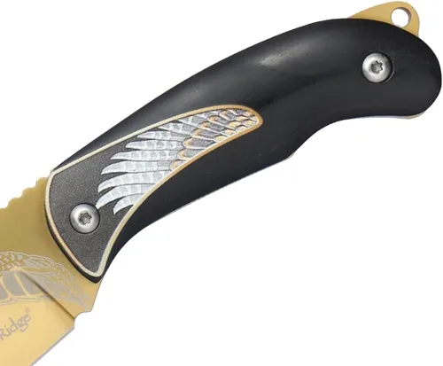 Miniatura 4 de Elk Ridge Cuchillo de caza de hoja fija, longitud total de 7 pulgadas, hoja de punto de caída de 3.3 pulgadas, mango de madera, funda de cuero