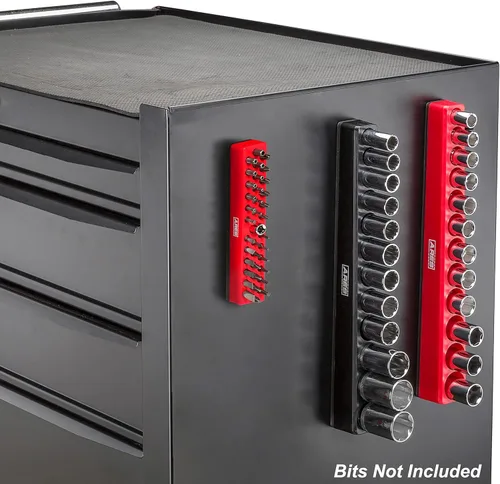 Miniatura 9 de ARES 60011 - Organizador de brocas hexagonales rojo de 37 agujeros con base magnética fuerte, mantén tus brocas favoritas de especialidad, taladro
