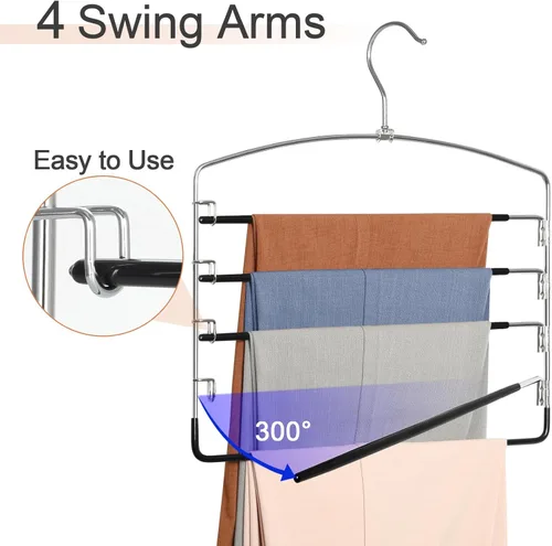 Miniatura 4 de TOPIA HANGER Perchas para Pantalones que Ahorran Espacio Paquete de 3 Perchas para Pantalones de Yoga Leggings para Closet Antideslizantes de 5