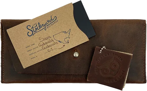 Miniatura 7 de Hide & Drink, Bolsa larga de utilidad hecha a mano de cuero de grano completo, elegante cartera para llevar y almacenar efectivo, monedas, tarjetas