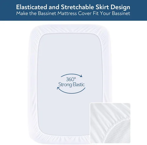 Miniatura 4 de Múltiples tamaños (16 tamaños), funda de colchón para moisés de bebé, impermeable, protector de colchón rectangular acolchado para moisés