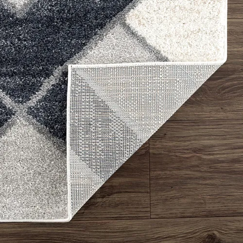 Miniatura 7 de Abani Alfombra moderna de comedor con estampado de flechas grises de 4 x 6 pies, alfombra contemporánea de primera calidad que no se desprende