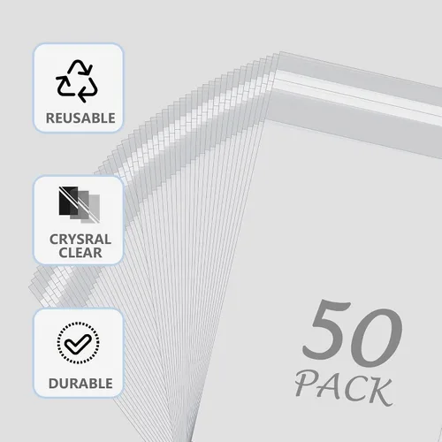 Miniatura 5 de Paquete de 50 bolsas de almacenamiento sin ácidos transparentes para impresiones artísticas de 8.5 x 11 pulgadas, imágenes, fotos, marcos mate