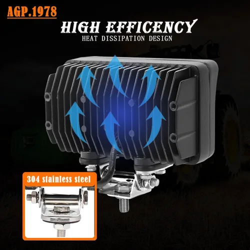 Miniatura 4 de Luz de trabajo LED de 45 W, 6 pulgadas, lámpara antiniebla LED de inundación, ultra brillo, rectangular, 12 V, compatible con John Deere Tractor