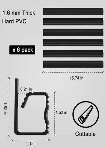 Miniatura 3 de Organizador de cables para debajo del escritorio, canal en J, paquete de 6 organizadores de cables adhesivos 6-pack adhesive J channel organizes