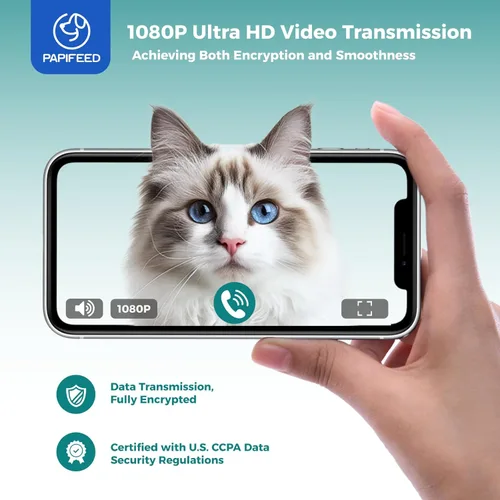 Miniatura 5 de PAPIFEED Comedero automático para gatos con cámara, 1080P HD y visión nocturna, dispensador de comida para gatos de 6 litros con aplicación