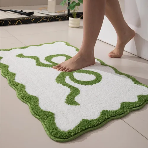 Miniatura 13 de Tapete de baño festoneado negro de 26 x 18 pulgadas, tapetes de baño suaves y absorbentes, lavables a máquina, de microfibra, para bañeras, lavabos