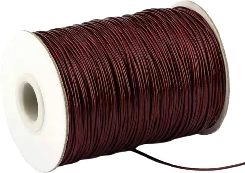 Miniatura 20 de Cordón encerado de 0.039 in y 175 yardas para la fabricación de joyas, hilo de cuentas de poliéster negro para trenzar pulseras y collares, 00 negro