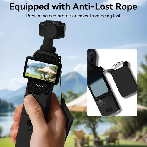 Miniatura 5 de Funda de silicona Pocket 3: Funda protectora Protector de lente compatible con cámara Vlogging DJI Osmo Pocket 3 Creator Combo Accesorios (negro)