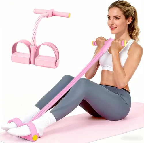 Miniatura 9 de Pedal Resistance Bands with Handles, Upgrade 6-Tubes Elastic Bands for Exercise, Natural Rubber Foot Pedal Resistance Bands, Multifunction Fitness
