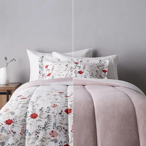 Miniatura 8 de Amazon Basics - Juegos de edredón tamaño Twin/Twin XL, ropa de cama reversible de microfibra ultra suave y ligera de 2 piezas, azul denim/rayas