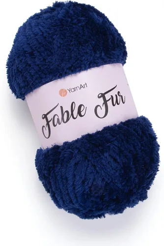 Miniatura 23 de Yarnart Fable Fur Hilo (100gr), Hilo de Pestañas Sintético Suave Grueso Esponjoso Falso Difuso para Ropa de Ganchillo Tejido de Punto Súper
