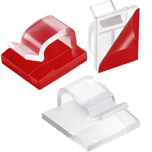Miniatura 5 de Maitys 60 Piezas Clips para Cables de Exterior Ganchos Adhesivos de Navidad Gestión de Cables Clips de Luz de Alambre Organizador Ocultador