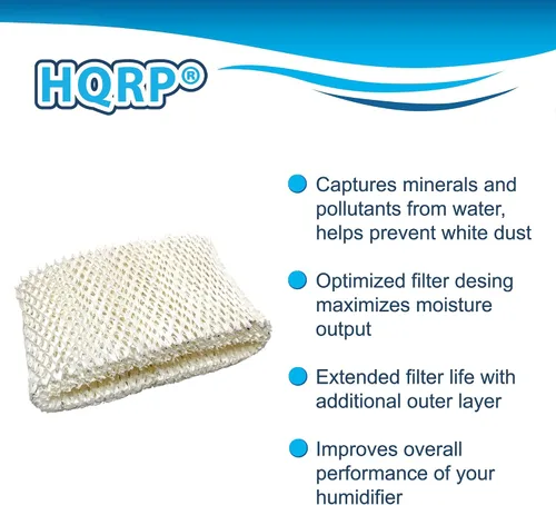 Miniatura 2 de HQRP Paquete de 2 filtros de mecha compatibles con humidificadores Hamilton Beach 05520 05521 True Air 05920 repuesto