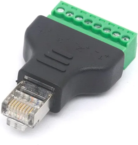 Miniatura 3 de Adaptador de terminal de tornillo macho RJ45, RJ45 macho a tornillo de 8 pines, conector hembra Cat7 6 5 5e Extensor de enchufe de red Ethernet CCTV