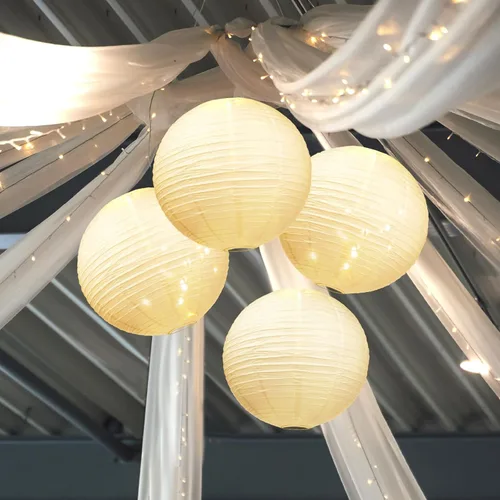 Miniatura 4 de Woanger Paquete de 4 faroles de papel grandes de 24 pulgadas, pantalla Jumbo blanca japonesa china redonda colgante de papel japonés