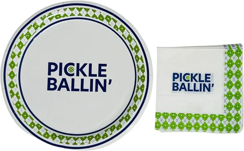 Twerp Platos y servilletas de fiesta de pickleball - Suministros de fiesta para Pickle Ball - Juego de 10